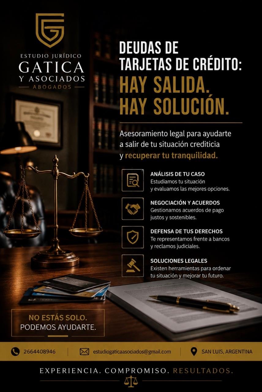 Deudas de tarjetas de crédito - Estudio Jurídico Gatica & Asociados