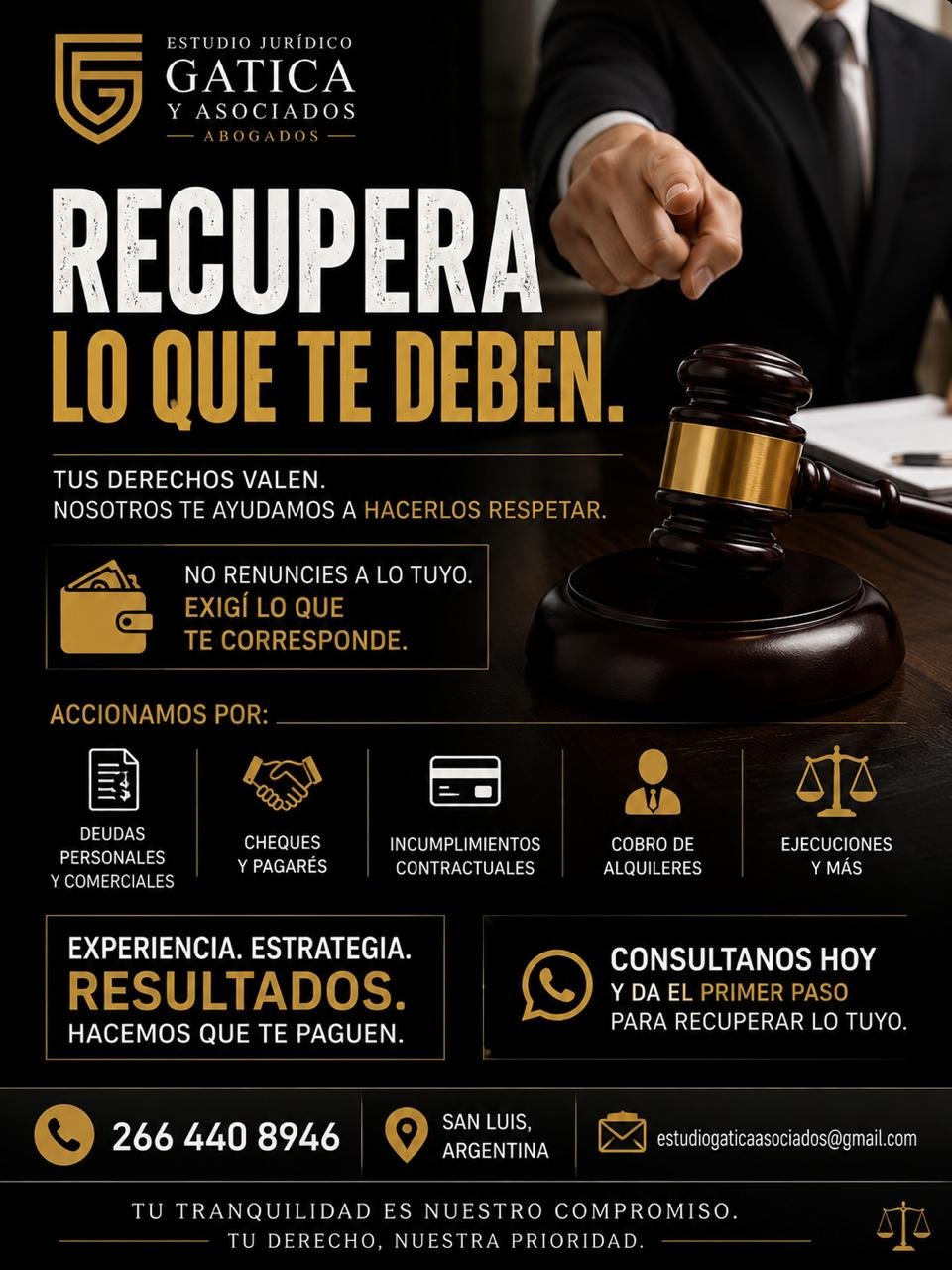 Cobro de deudas - Estudio Jurídico Gatica & Asociados